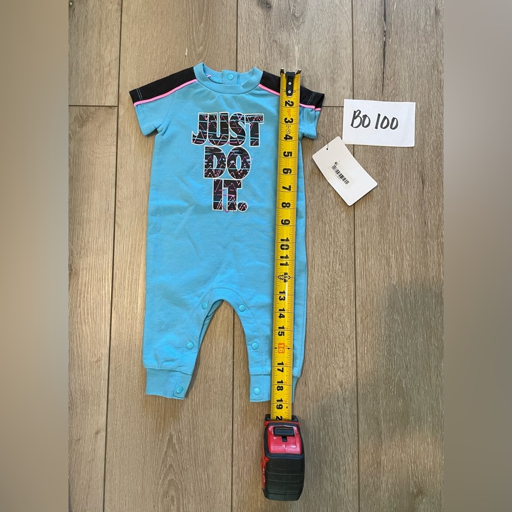Baby Infant Nike Just Do It Boys Blue Romper Coverall Size 3 Months - Picture 5 of 6